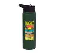 Libérée Délivrée Retraitée Cadeau Retraite Femme Vintage Stainless Steel Insulated Water Bottle