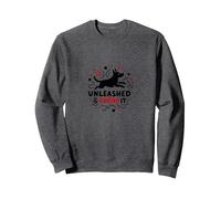 Libérez et Aimez-Le : Amoureux des Chiens ludiques Sweatshirt, Unisexe pour Adultes, Chiné Foncé, M