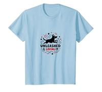 Libérez et Aimez-Le : Amoureux des Chiens ludiques T-Shirt, Enfant, Bleu Céleste, 6 Ans