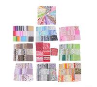 Libérez votre créativité avec ce généreux lot de 50 tissus en coton de 10 x 10 cm (vert 10 x 10 cm)