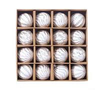 Libérez votre créativité avec un lot de 16 boules de Noël décoratives pour projets d'artisanat (argent)