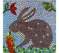 Libérez Votre Créativité, kit diy d'Art en Carreaux de Mosaïque, 20x 20cm Lapin avec carotte