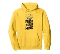Libérez Votre Esprit Cerveau Oiseaux Inspirants Sweat à Capuche, Unisexe pour Adultes, Citron, L