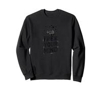Libérez Votre Esprit Cerveau Oiseaux Inspirants Sweatshirt, Unisexe pour Adultes, Noir, XL