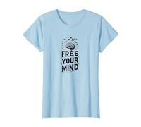 Libérez Votre Esprit Cerveau Oiseaux Inspirants T-Shirt, Femme, Bleu Céleste, 3XL