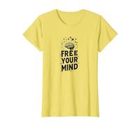 Libérez Votre Esprit Cerveau Oiseaux Inspirants T-Shirt, Femme, Citron, S