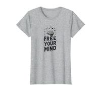 Libérez Votre Esprit Cerveau Oiseaux Inspirants T-Shirt, Femme, Gris Chiné, XS