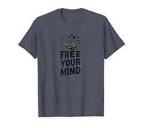 Libérez Votre Esprit Cerveau Oiseaux Inspirants T-Shirt, Homme, Bleu Chiné, XXL