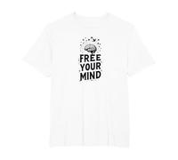 Libérez Votre Esprit Cerveau Oiseaux Inspirants T-Shirt, Homme Grandes Tailles, Blanc, 5X Tall