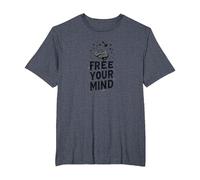 Libérez Votre Esprit Cerveau Oiseaux Inspirants T-Shirt, Homme Grandes Tailles, Bleu Chiné, 5X Tall