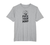 Libérez Votre Esprit Cerveau Oiseaux Inspirants T-Shirt, Homme Grandes Tailles, Gris Chiné, 6X Tall