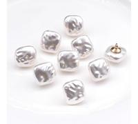 LIBERGA 10 Pièces Boutons Carrés De 14mm Avec Tige, Bouton Décoratif De Chemise Pour Femme, Bouton De Couture À La Mode, Blanc