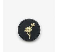 LIBERGA 10 Pièces Boutons Rond avec Tige,Motif Lotus,Noir,17,5mm