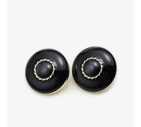LIBERGA 10 Pièces Boutons Rond avec Tige,Noir,22,5mm