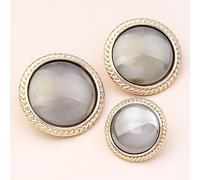 LIBERGA 10 Pièces Boutons Ronds Avec Tige, Bouton De Couture Tendance Pour Vêtements, Cardigans, Manteaux, Projets D'Artisanat, Gris, 25mm