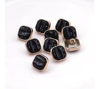 LIBERGA 20 Pièces Boutons Carrés De 12.5mm Avec Tige, Petit Bouton En Métal Bouton Décoratif De Chemise Pour Femme Ou Homme, Noir