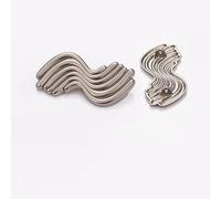 LIBERGA 20 Pièces Boutons Courbes En Métal À Double Tige pour Vêtements, Cardigans, Manteaux, Projets D'Artisanat, Argent, 30mm × 14mm