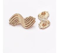 LIBERGA 20 Pièces Boutons Métalliques À Double Tige, Lignes Courbes, pour Vêtements, Cardigans, Manteaux, Projets D'Artisanat, Dorés, 30mm × 14mm