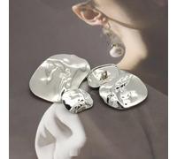 LIBERGA 20 Pièces Boutons Métalliques Irréguliers Avec Tige, Bouton De Couture Décoratif De Mode Pour Vêtements Cardigans Manteau Projets D'Artisanat, Argent, 40mm