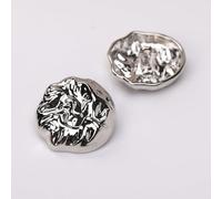 LIBERGA 20 Pièces Boutons Métalliques Irréguliers Avec Tige, Bouton Décoratif De Mode Pour Femme Ou Homme Vêtements Cardigans Manteau Projets D'Artisanat, Argent, 20mm