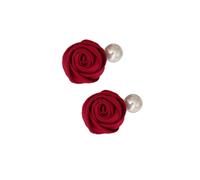 LIBERGA 5 Pièces Pinces À Cheveux Rose Perle, Petites Barrettes À Cheveux À Fleurs Drôles, Épingles À Cheveux De Décoration De Fête Pour Femme, Rouge