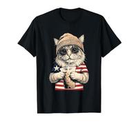 Liberia Drapeau Chat Libériens T-Shirt Graphique avec Valeur, Homme, Noir, M