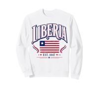 Liberia Est. 1847 Drapeau Vieilli Typographie Vintage Sweatshirt