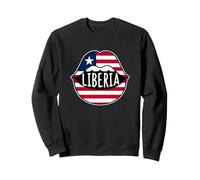 Liberia Lèvres Drapeau Typographie Patriotique Liberian Pride Sweatshirt