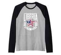 Liberia Lone Star | Drapeau du Libéria au Patrimoine Patriotique étoilé Manche Raglan