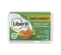 LIBERILL, gommes enrouement, boite de 50g, aux ingrédients d'origine naturelle. Dès 12 ans. Complément alimentaire. Sans sucre et avec édulcorants Gummies 50 g