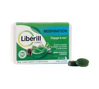 LIBERILL - Gommes Respiration - Dégage le Nez - Huiles Essentielles d'Eucalyptus, Pin et Menthe Poivrée - Gomme d'Acacia 100% Naturelle - Dès 12 Ans - Arôme Eucalyptus & Menthol - Boîte 50 g
