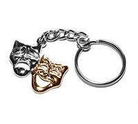 Libero Designs Porte-clé représentant deux masques de théâtre (comédie et tragédie) avec pochette cadeau