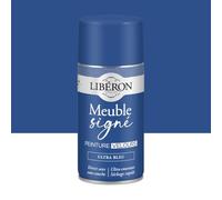 Libéron - Peinture Meuble Signé Velours - Bois Intérieur - Sans Sous-couche - Résistante aux taches - Lessivable - Décoration et Rénovation Meuble et Objets - 16 Teintes - Ultra Bleu -aérosol 300ml