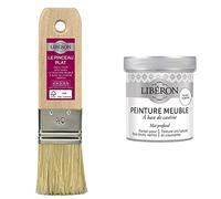 LIBERON Pinceau Plat 40mm & Peinture Meuble à Base de caséine, Blanc albâtre, 500 ML