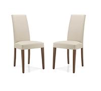 LIBEROSHOPPING.eu - LA TUA CASA IN UN CLIK Chaise de Salle à Manger de Salon en Simili Cuir rembourré avec Pieds Peints Denver Set DE 2 PIÈCES (Beige Pied Noyer)