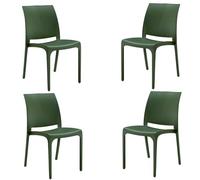 LIBEROSHOPPING.eu - LA TUA CASA IN UN CLIK Chaise empilable en polypropylène Moderne pour intérieur et extérieur Jardin Bar Cuisine modèle Volga(Vert 4 chaises)