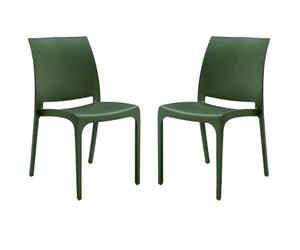 LIBEROSHOPPING.eu - LA TUA CASA IN UN CLIK Chaise empilable en polypropylène Moderne pour intérieur et extérieur Jardin Bar Cuisine modèle Volga(Vert 2 chaises)