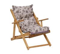 LIBEROSHOPPING.eu - LA TUA CASA IN UN CLIK Fauteuil Chaise Longue Relax inclinable 3 Positions en Bois Pliant (Fleur)