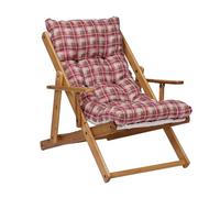 LIBEROSHOPPING.eu - LA TUA CASA IN UN CLIK Fauteuil Chaise Longue Relax inclinable 3 Positions en Bois Pliant (Strike Rouge)