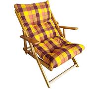 LIBEROSHOPPING.eu - LA TUA CASA IN UN CLIK Fauteuil Chaise Longue Relax inclinable 3 Positions en Bois Pliant (Jaune)