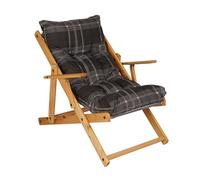 LIBEROSHOPPING.eu - LA TUA CASA IN UN CLIK Fauteuil Chaise Longue Relax inclinable 3 Positions en Bois Pliant (Gris pieux)
