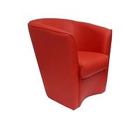 LIBEROSHOPPING.eu - LA TUA CASA IN UN CLIK Fauteuil de Chambre en Cuir écologique Valentina rembourré de Haute qualité (Rouge)