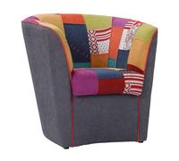 Liberoshopping Fauteuil Valentina A Cockpit en Tissu avec Assise en Tissu Patchwork (Gris)