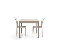 Liberoshopping Table carrée 90x90 Extensible à 180 cm ouvrant comme Un Livre en Finition Chêne Gris