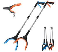 Libershine Lot de 2 pinces de ramassage, 83 cm, pliable, avec tête rotative à 360°, pointe magnétique et poignée antidérapante, pour personnes âgées, enfants