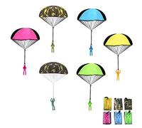 Libershine Parachute Jouets Enfants 6 Pièce Main Lancer Camouflage Parachute Jouets De Plein Air Parachutisme Jouets Cerf-Volant Parachute Enfants Fête d'anniversaire Cadeaux