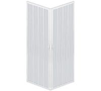 Liberté - Cabine de douche d’angle, ouverture à accordéon, 80 x 80 cm, ajustable, couleur blanc pastel
