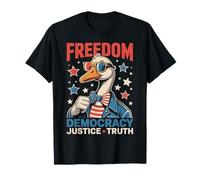 Liberté, démocratie, justice, vérité, Funny Goose, 4 juillet, États-Unis T-Shirt