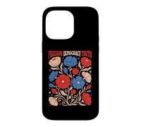 Liberté Démocratie Vérité Rétro Floral Patriotique Fleur Art Coque pour iPhone 14 Pro Max
