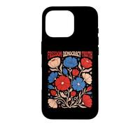 Liberté Démocratie Vérité Rétro Floral Patriotique Fleur Art Coque pour iPhone 16 Pro